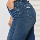 Judy Blue Full Size Mid Waist Distressed Slim Jeans - Opulent EmpireJudy Blue Full Size Mid Waist Distressed Slim JeansOpulent Empire