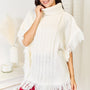 Justin Taylor Turtle Neck Fringe Poncho - Opulent EmpireJustin Taylor Turtle Neck Fringe PonchoOpulent Empire