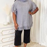 Justin Taylor Turtle Neck Fringe Poncho - Opulent EmpireJustin Taylor Turtle Neck Fringe PonchoOpulent Empire