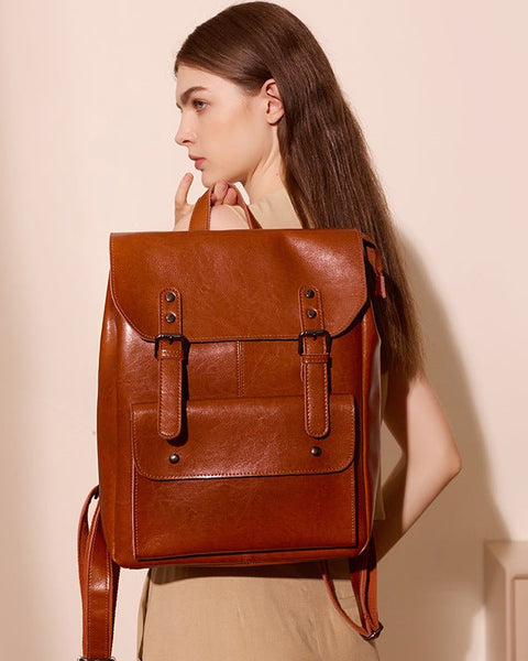 Leather Backpack Women's Wear-resistant Retro - Opulent EmpireLeather Backpack Women's Wear-resistant RetroOpulent EmpireLadies Bag