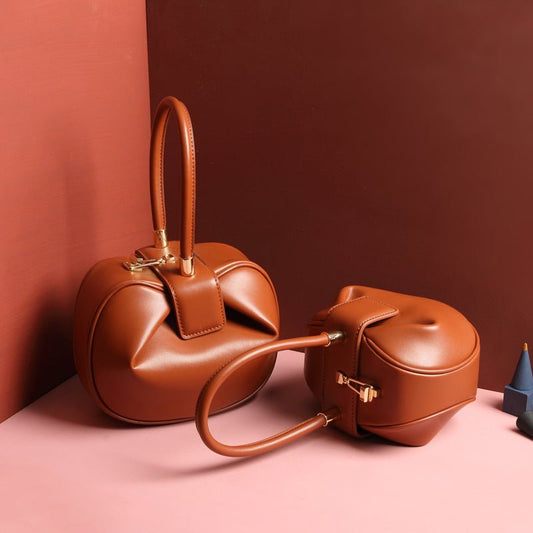 Leather handbags fashion dumplings handbag - Opulent Empire