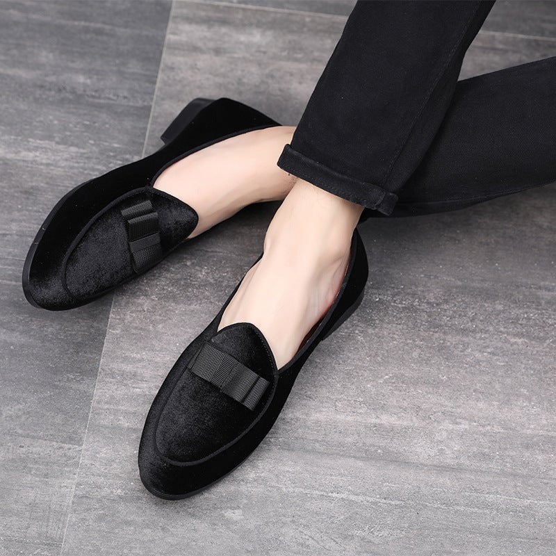 Leather Shoes Korean Style Peas Shoes Personality Suede Bow Tide Shoes Men - Opulent EmpireLeather Shoes Korean Style Peas Shoes Personality Suede Bow Tide Shoes MenOpulent Empire0