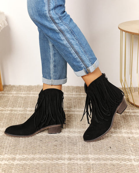 Legend Women's Fringe Cowboy Western Ankle Boots - Opulent EmpireLegend Women's Fringe Cowboy Western Ankle BootsOpulent Empire