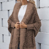 Leopard Fringe Detail Poncho - Opulent EmpireLeopard Fringe Detail PonchoOpulent EmpireClothing