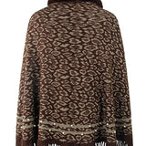 Leopard Fringe Hem Poncho - Opulent EmpireLeopard Fringe Hem PonchoOpulent EmpireClothing