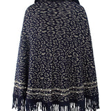 Leopard Fringe Hem Poncho - Opulent EmpireLeopard Fringe Hem PonchoOpulent EmpireClothing