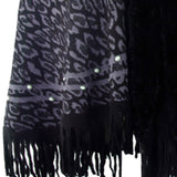 Leopard Fringe Hem Poncho - Opulent EmpireLeopard Fringe Hem PonchoOpulent EmpireClothing