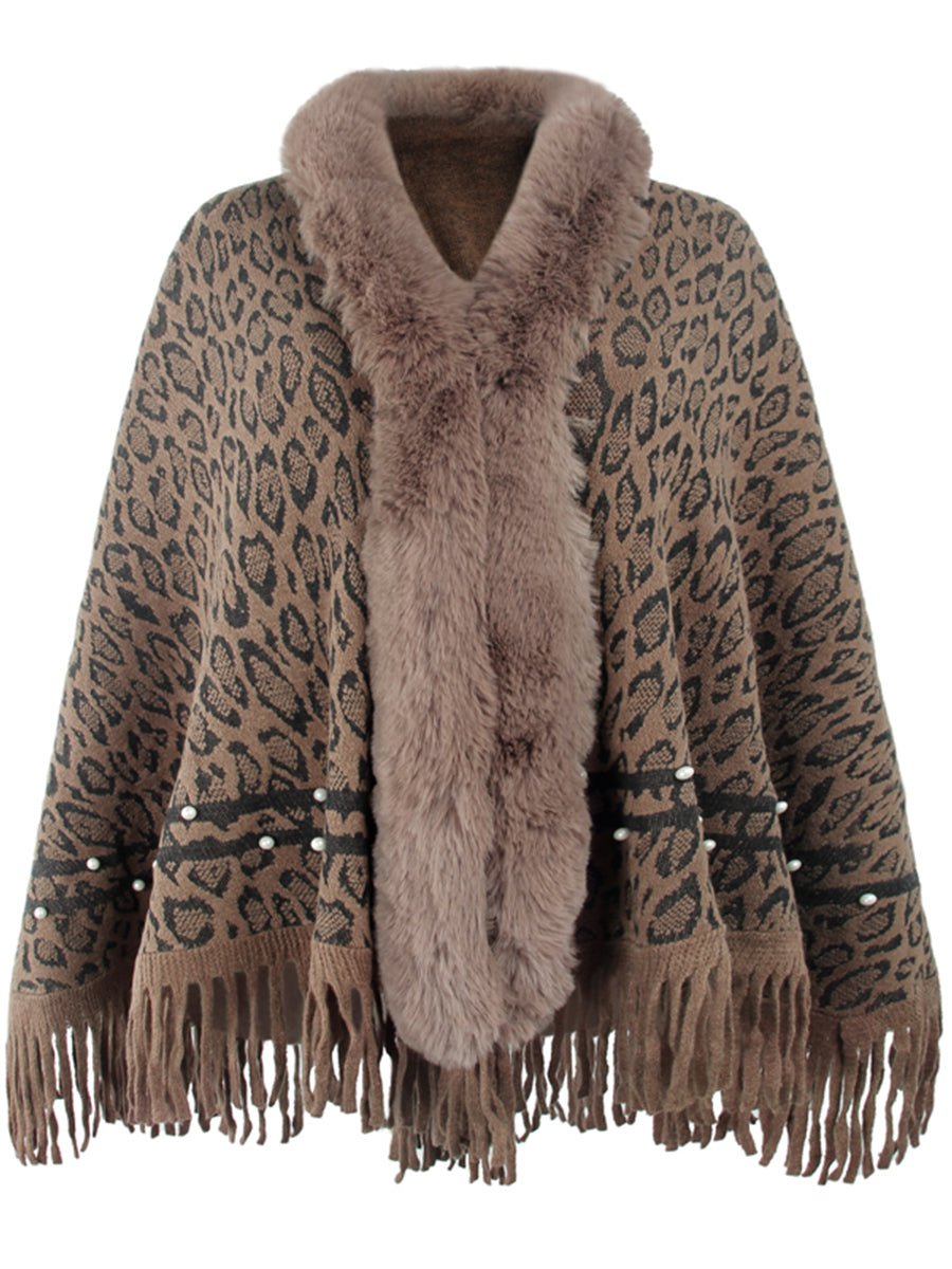 Leopard Fringe Hem Poncho - Opulent EmpireLeopard Fringe Hem PonchoOpulent EmpireClothing