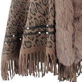 Leopard Fringe Hem Poncho - Opulent EmpireLeopard Fringe Hem PonchoOpulent EmpireClothing