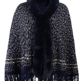 Leopard Fringe Hem Poncho - Opulent EmpireLeopard Fringe Hem PonchoOpulent EmpireClothing