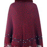 Leopard Fringe Hem Poncho - Opulent EmpireLeopard Fringe Hem PonchoOpulent EmpireClothing