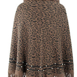 Leopard Fringe Hem Poncho - Opulent EmpireLeopard Fringe Hem PonchoOpulent EmpireClothing