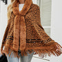 Leopard Fringe Hem Poncho - Opulent EmpireLeopard Fringe Hem PonchoOpulent EmpireClothing