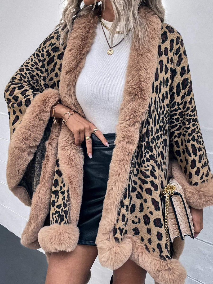 Leopard Open Front Poncho - Opulent EmpireLeopard Open Front PonchoOpulent EmpireClothing