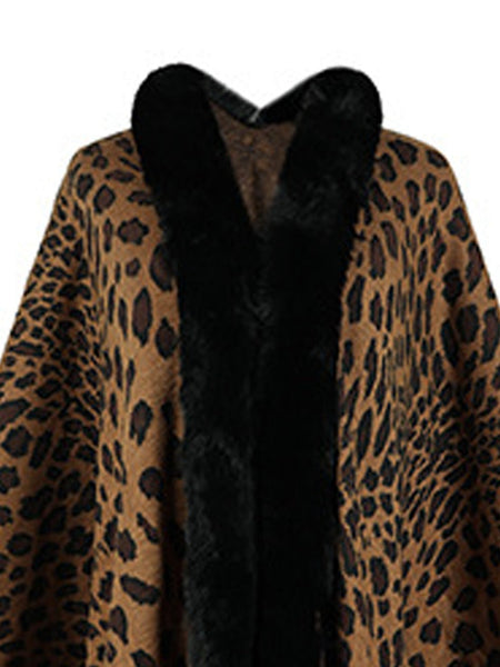 Leopard Open Front Poncho - Opulent EmpireLeopard Open Front PonchoOpulent EmpireClothing