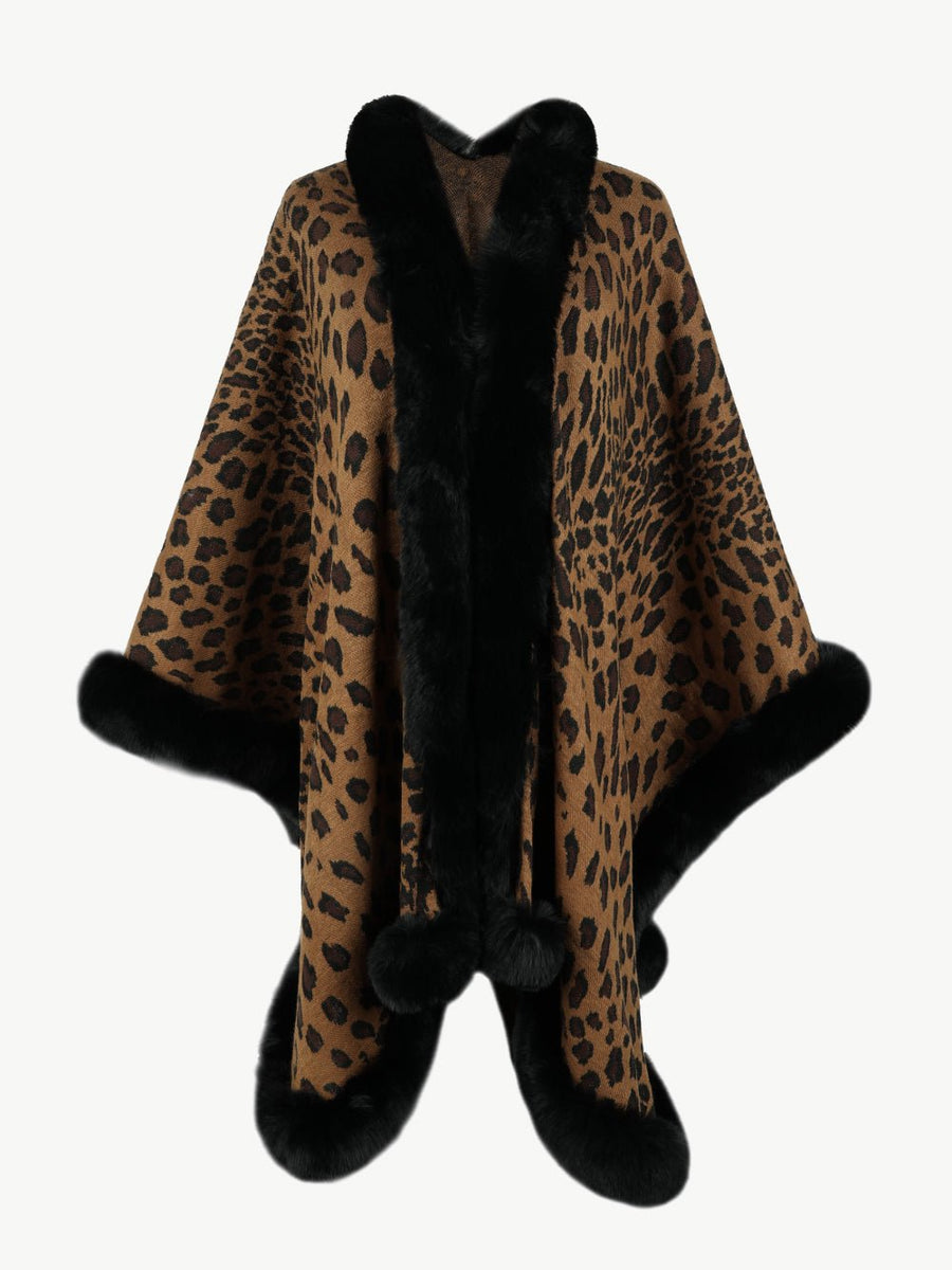 Leopard Open Front Poncho - Opulent EmpireLeopard Open Front PonchoOpulent EmpireClothing