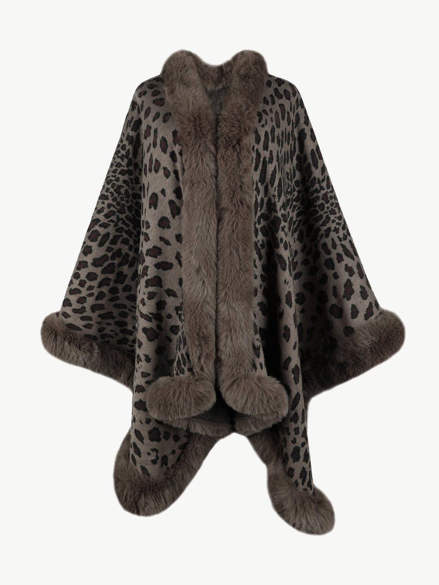 Leopard Open Front Poncho - Opulent EmpireLeopard Open Front PonchoOpulent EmpireClothing