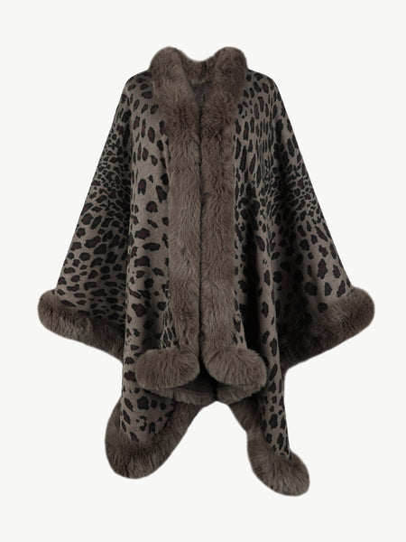 Leopard Open Front Poncho - Opulent EmpireLeopard Open Front PonchoOpulent EmpireClothing