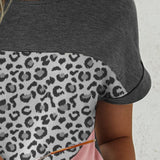 Leopard Round Neck Short Sleeve T-Shirt - Opulent EmpireLeopard Round Neck Short Sleeve T-ShirtOpulent Empire