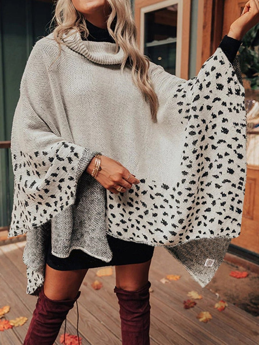 Leopard Turtleneck Poncho - Opulent EmpireLeopard Turtleneck PonchoOpulent EmpireClothing