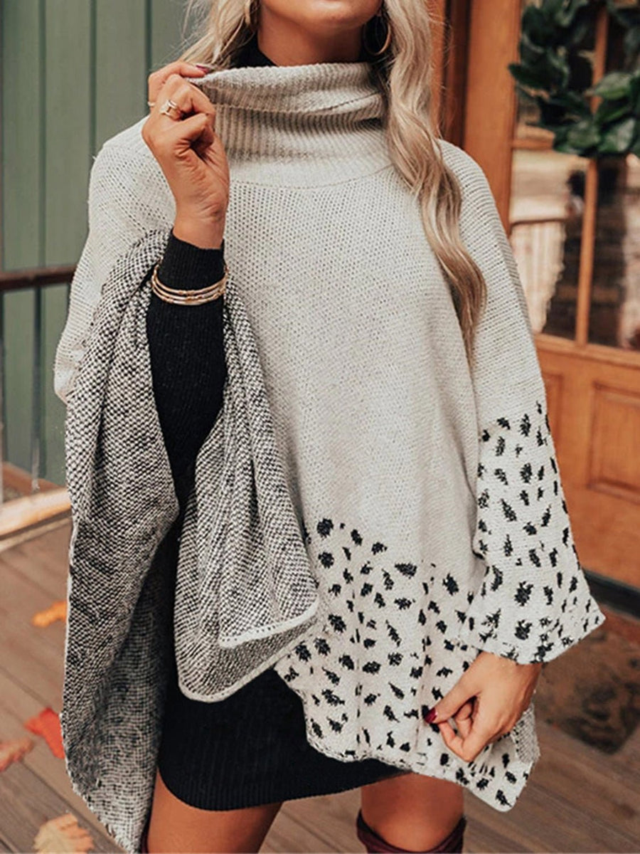 Leopard Turtleneck Poncho - Opulent EmpireLeopard Turtleneck PonchoOpulent EmpireClothing