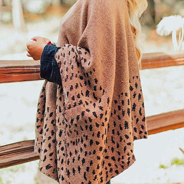 Leopard Turtleneck Poncho - Opulent EmpireLeopard Turtleneck PonchoOpulent EmpireClothing