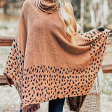 Leopard Turtleneck Poncho - Opulent EmpireLeopard Turtleneck PonchoOpulent EmpireClothing