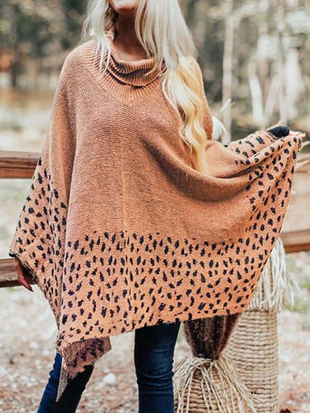 Leopard Turtleneck Poncho - Opulent EmpireLeopard Turtleneck PonchoOpulent EmpireClothing