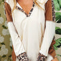 Leopard V-Neck Dropped Shoulder Blouse - Opulent EmpireLeopard V-Neck Dropped Shoulder BlouseOpulent Empire