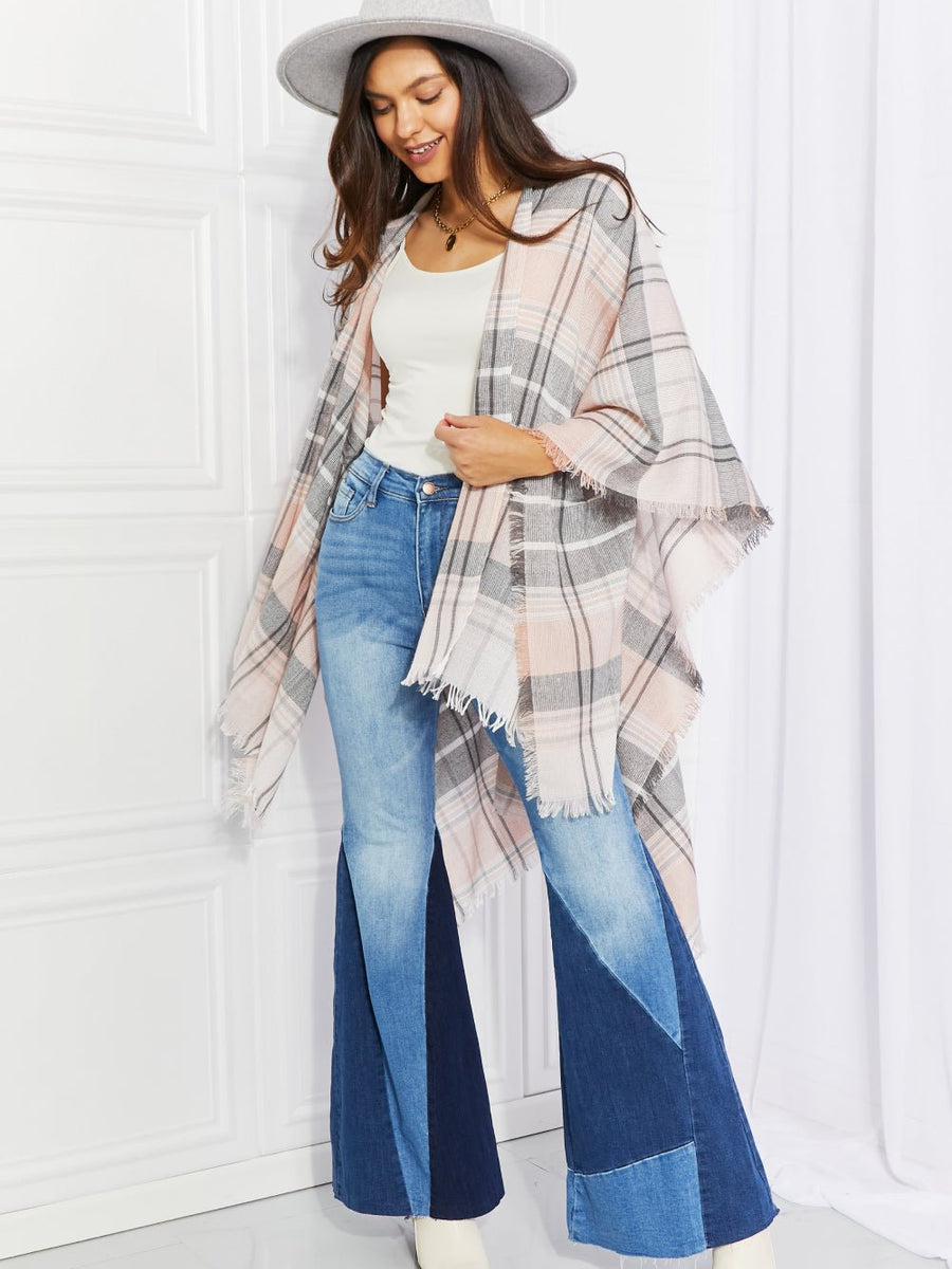 Leto Punch of Plaid Lightweight Poncho - Opulent EmpireLeto Punch of Plaid Lightweight PonchoOpulent EmpireClothing