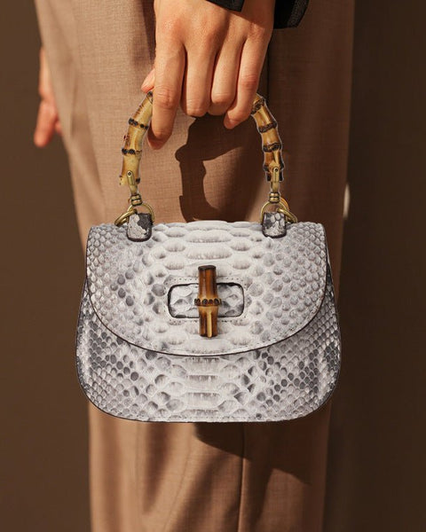 Light luxury python leather women's handmade bag