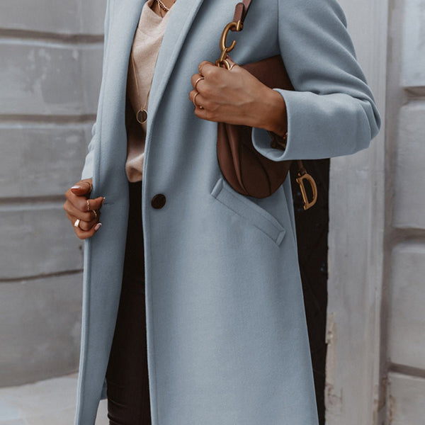 Long Sleeve Longline Coat with Pockets - Opulent EmpireLong Sleeve Longline Coat with PocketsOpulent Empire