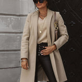 Long Sleeve Longline Coat with Pockets - Opulent EmpireLong Sleeve Longline Coat with PocketsOpulent Empire