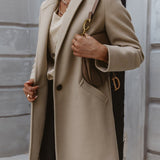 Long Sleeve Longline Coat with Pockets - Opulent EmpireLong Sleeve Longline Coat with PocketsOpulent Empire