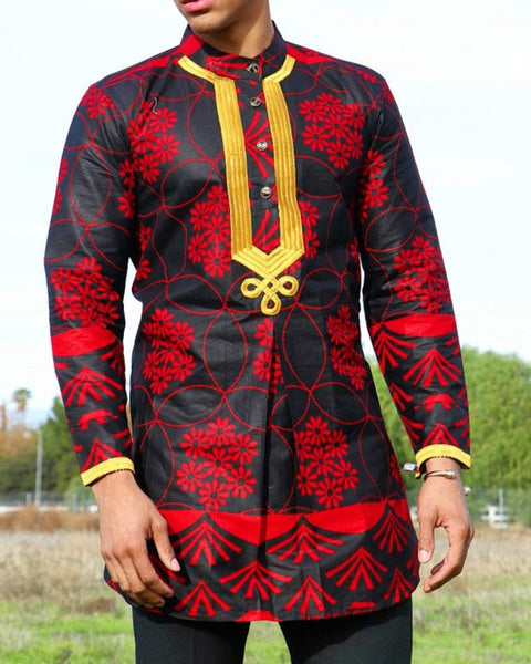 Maasai Majesty™| African Cardigan Shirt - Opulent EmpireMaasai Majesty™| African Cardigan ShirtOpulent EmpireAfrican Men Attire