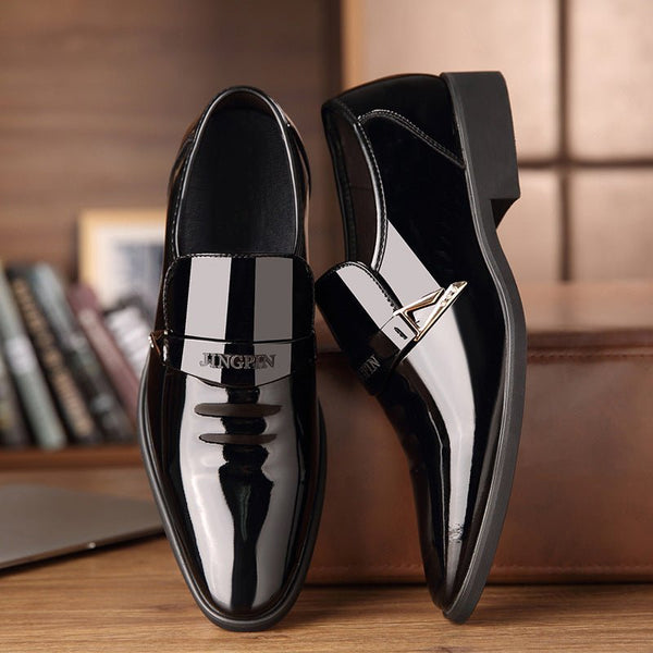 Men's Business Pointed Toe Breathable Patent Leather Shoes - Opulent EmpireMen's Business Pointed Toe Breathable Patent Leather ShoesOpulent Empire0