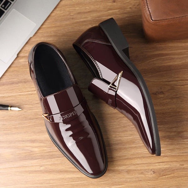 Men's Business Pointed Toe Breathable Patent Leather Shoes - Opulent EmpireMen's Business Pointed Toe Breathable Patent Leather ShoesOpulent Empire0