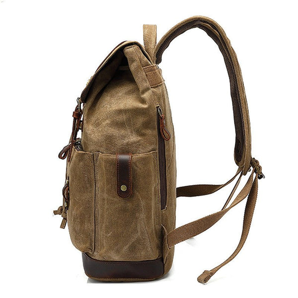 Men's Canvas Backpack Oil Wax Waterproof Computer Bag - Opulent EmpireMen's Canvas Backpack Oil Wax Waterproof Computer BagOpulent EmpireMen Backpack