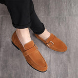 Men's suede peas shoes with belt buckle - Opulent EmpireMen's suede peas shoes with belt buckleOpulent Empire0