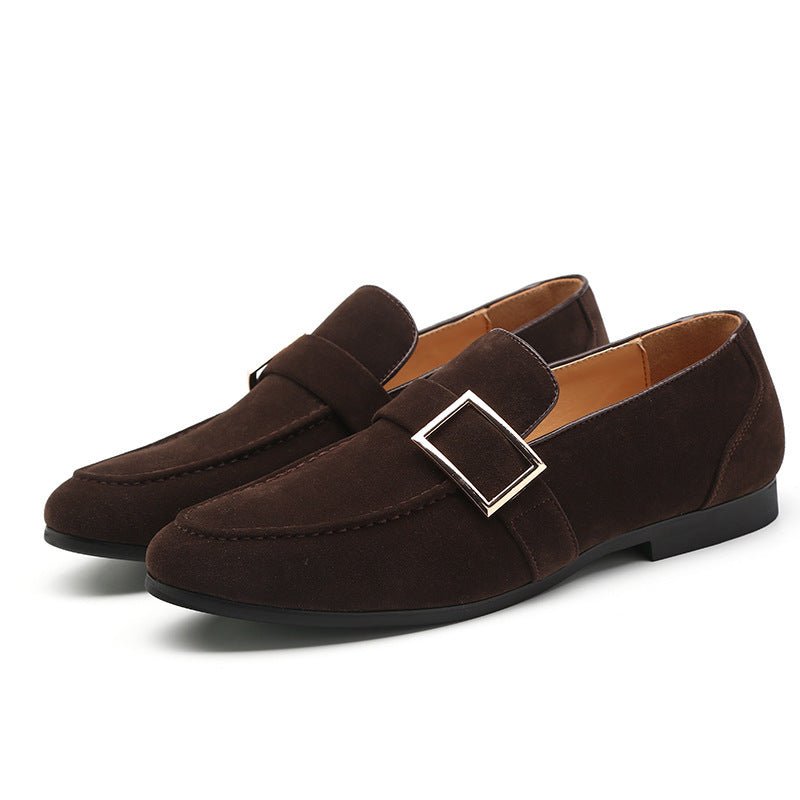 Men's suede peas shoes with belt buckle - Opulent EmpireMen's suede peas shoes with belt buckleOpulent Empire0