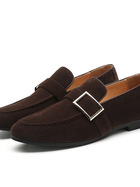 Men's suede peas shoes with belt buckle - Opulent EmpireMen's suede peas shoes with belt buckleOpulent Empire0