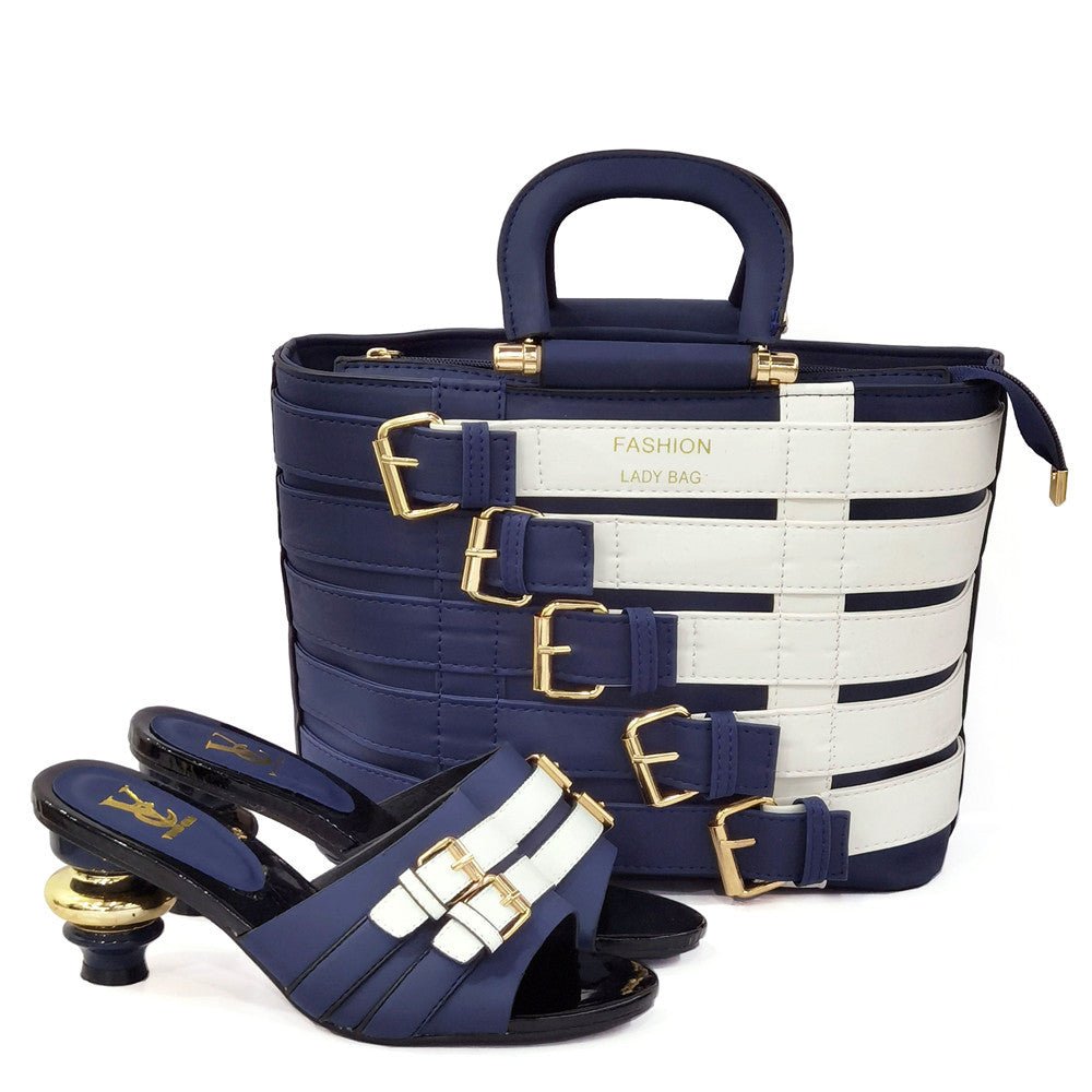 Metal Buckle Mid-heel Shoes With Large Bag Combination - Opulent EmpireMetal Buckle Mid-heel Shoes With Large Bag CombinationOpulent EmpireLadies Bag