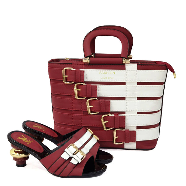 Metal Buckle Mid-heel Shoes With Large Bag Combination - Opulent EmpireMetal Buckle Mid-heel Shoes With Large Bag CombinationOpulent EmpireLadies Bag