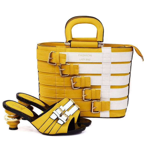 Metal Buckle Mid-heel Shoes With Large Bag Combination - Opulent EmpireMetal Buckle Mid-heel Shoes With Large Bag CombinationOpulent EmpireLadies Bag