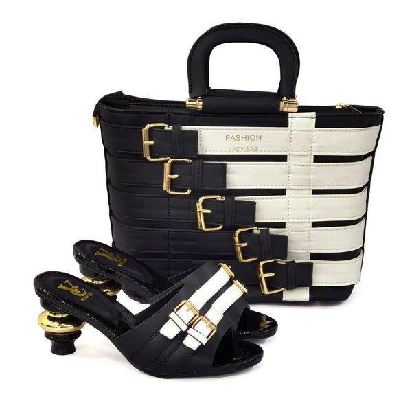 Metal Buckle Mid-heel Shoes With Large Bag Combination - Opulent EmpireMetal Buckle Mid-heel Shoes With Large Bag CombinationOpulent EmpireLadies Bag