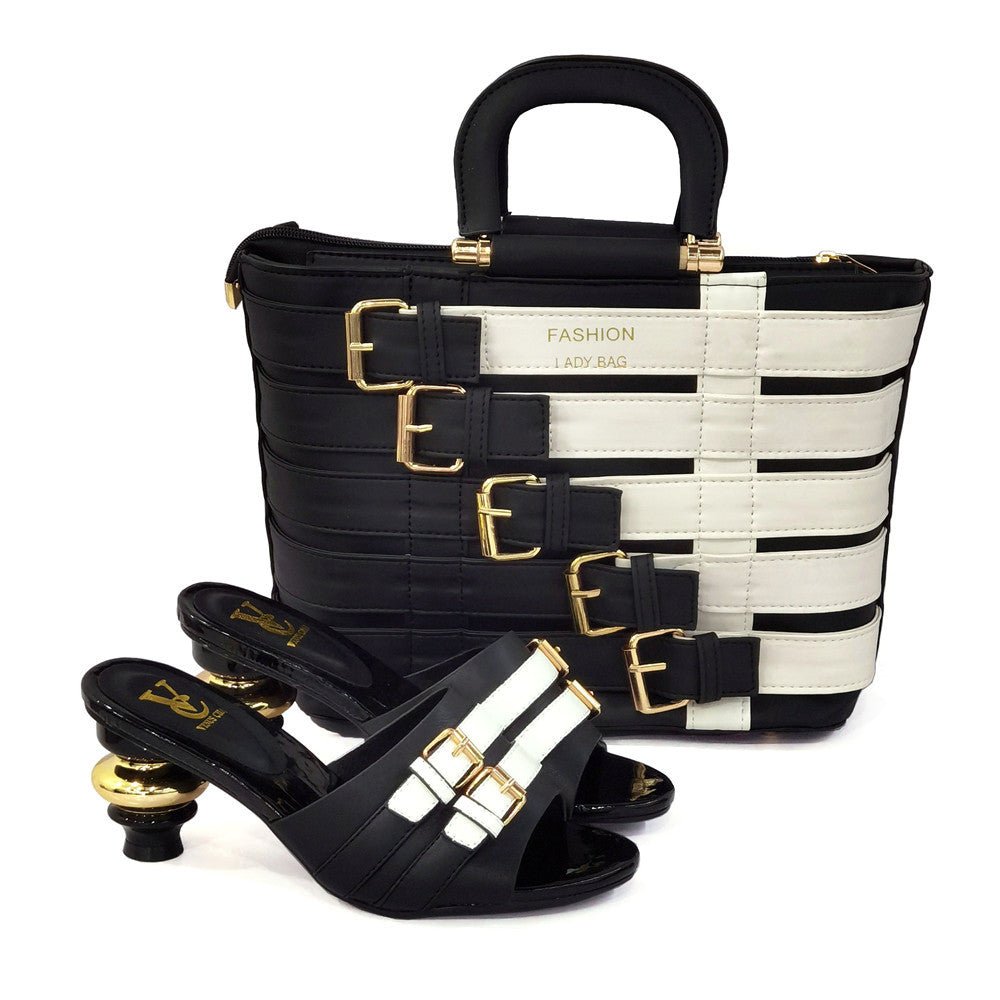 Kai™ — Metal Buckle Mid-heel Shoes With Large Bag Combination, alternate view 2