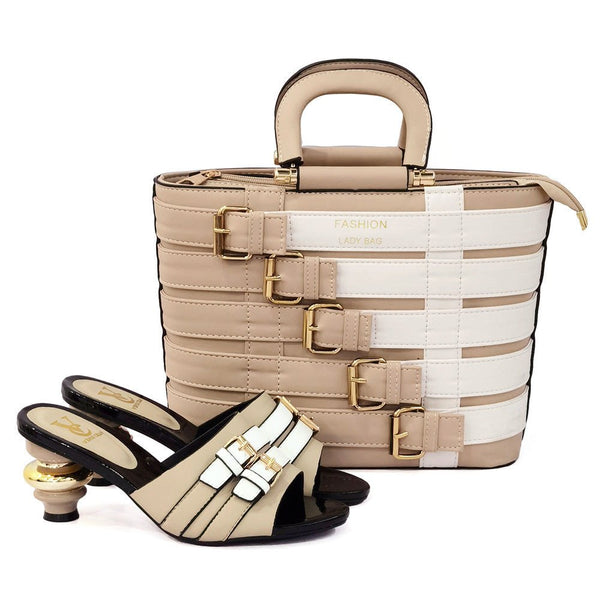 Metal Buckle Mid-heel Shoes With Large Bag Combination - Opulent EmpireMetal Buckle Mid-heel Shoes With Large Bag CombinationOpulent EmpireLadies Bag