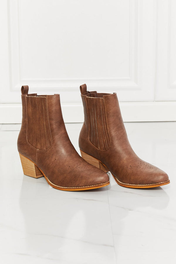 MMShoes Love the Journey Stacked Heel Chelsea Boot in Chestnut - Opulent EmpireMMShoes Love the Journey Stacked Heel Chelsea Boot in ChestnutOpulent Empire