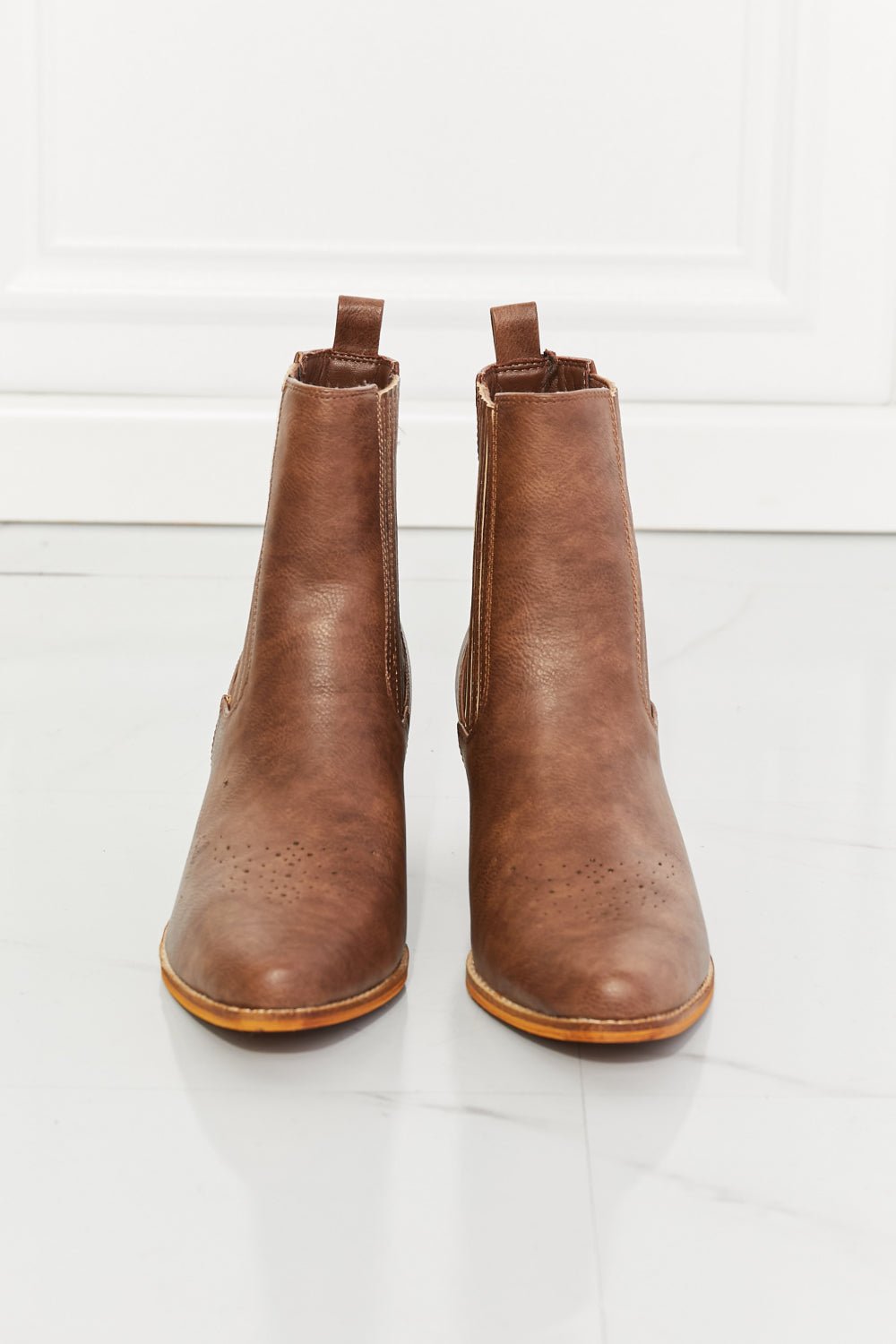 MMShoes Love the Journey Stacked Heel Chelsea Boot in Chestnut - Opulent EmpireMMShoes Love the Journey Stacked Heel Chelsea Boot in ChestnutOpulent Empire