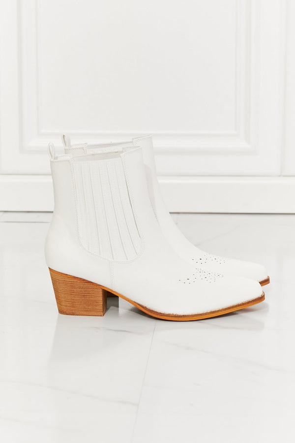 MMShoes Love the Journey Stacked Heel Chelsea Boot in White - Opulent EmpireMMShoes Love the Journey Stacked Heel Chelsea Boot in WhiteOpulent Empire